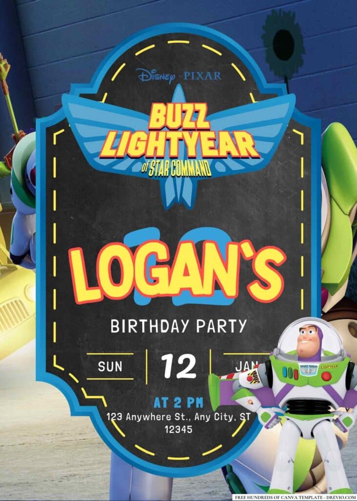 FREE Editable Buzz Lightyear Birthday Invitations