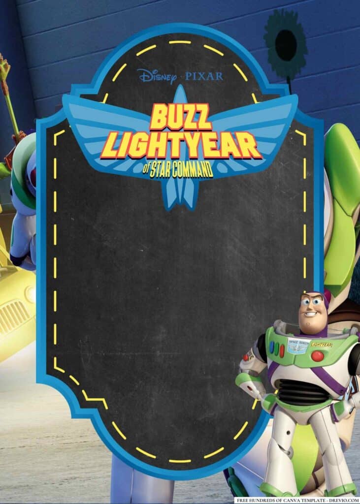 FREE Buzz Lightyear Birthday Canva Templates 4