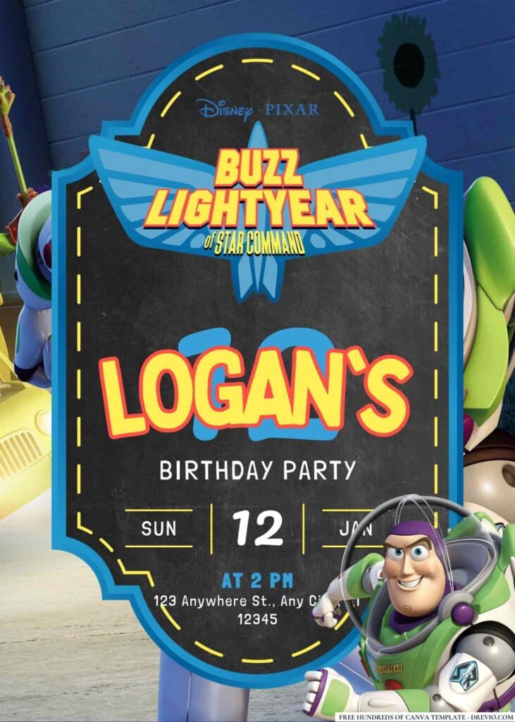 FREE Buzz Lightyear Birthday Invitations: