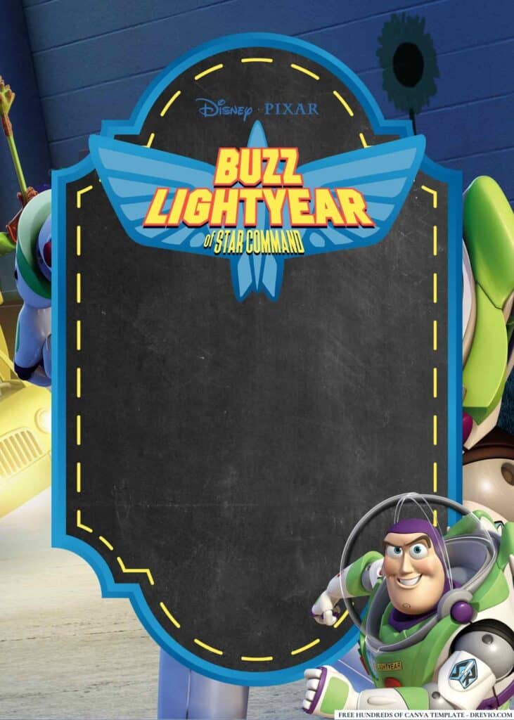 FREE Buzz Lightyear Birthday Canva Templates 8