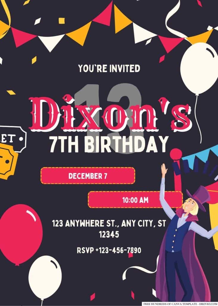 FREE Carnival Birthday Invitations