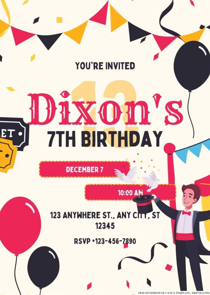 FREE Carnival Birthday Invitations