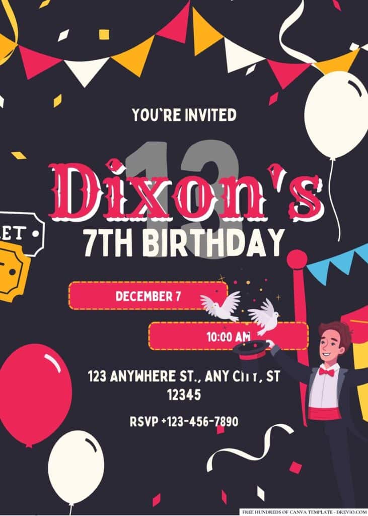 FREE Carnival Birthday Invitations