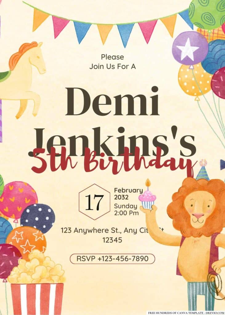 FREE Carnival Fun Fair Birthday Invitations