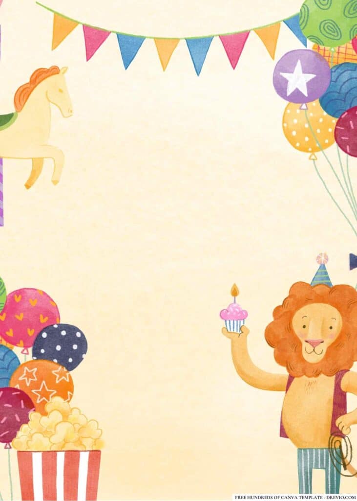 FREE Carnival Fun Fair Birthday Canva Templates 18