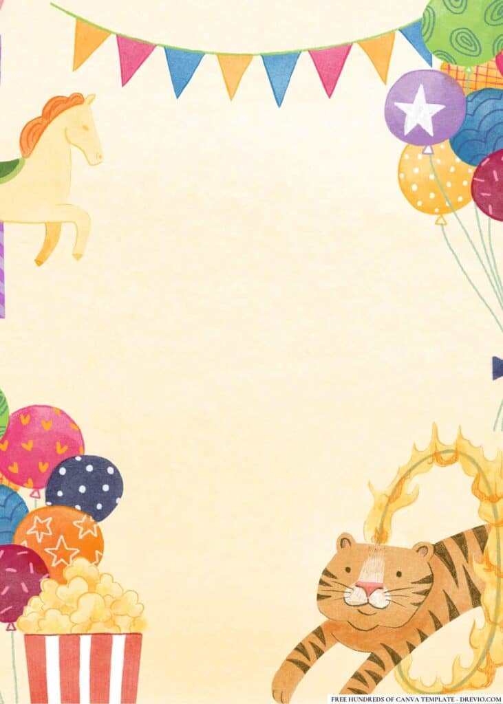 FREE Carnival Fun Fair Birthday Canva Templates 2