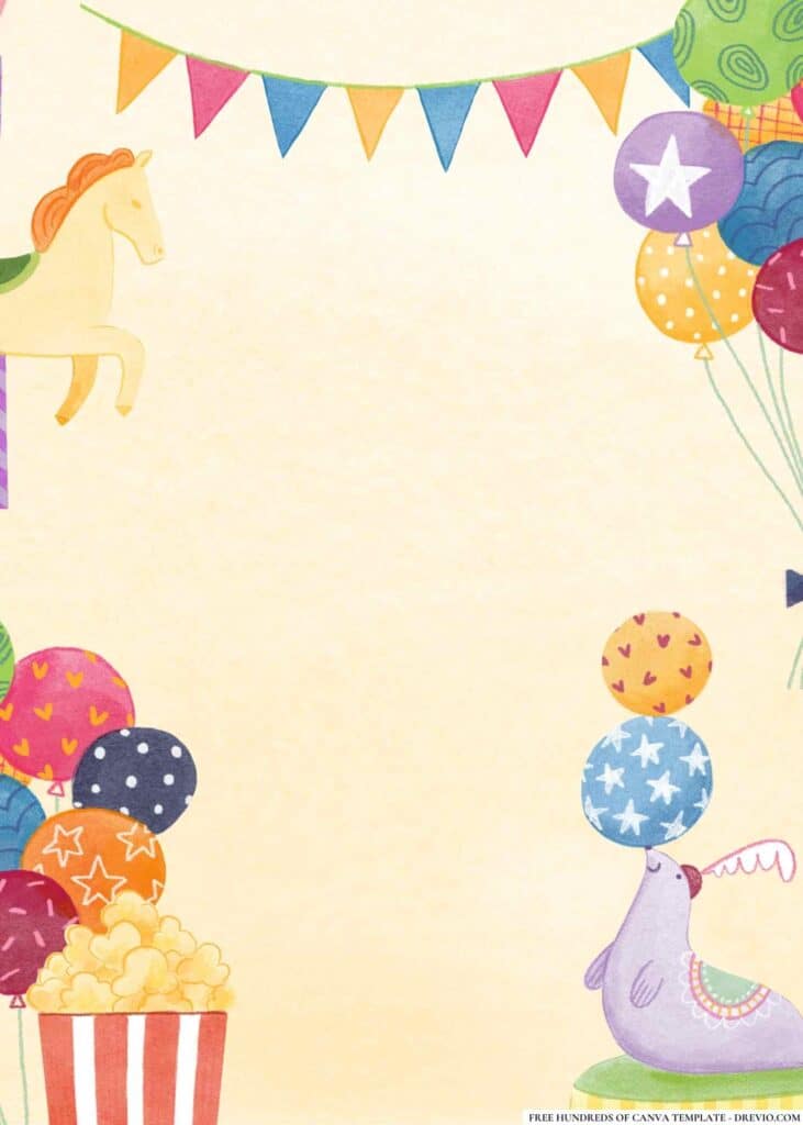 FREE Carnival Fun Fair Birthday Canva Templates 6