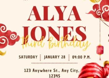FREE Chinese New Year Birthday Invitations