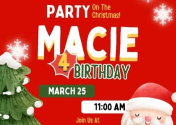FREE Christmas Birthday Invitations