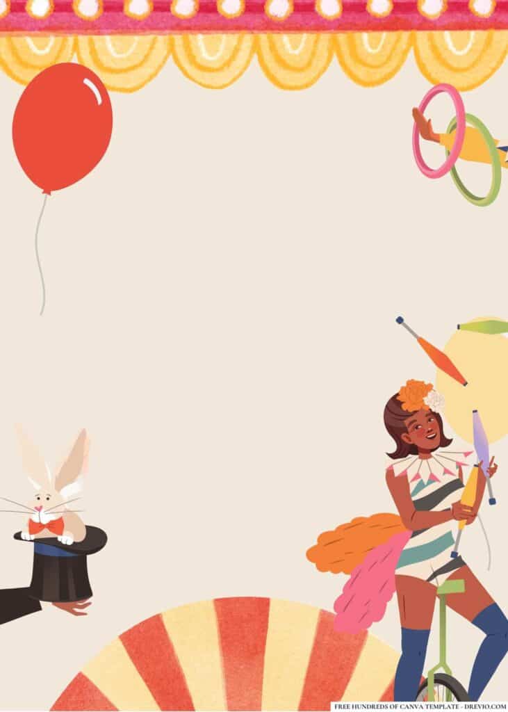 FREE Circus Spectacular Birthday Canva Templates 10