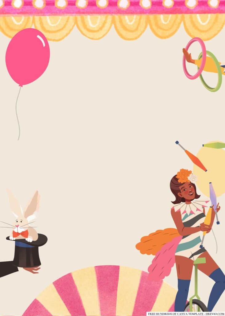 FREE Circus Spectacular Birthday Canva Templates 12