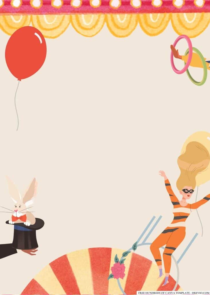 FREE Circus Spectacular Birthday Canva Templates 14