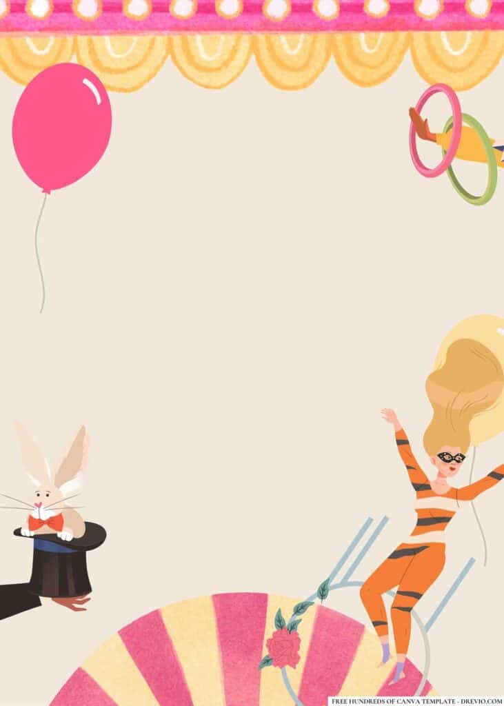 FREE Circus Spectacular Birthday Canva Templates 16