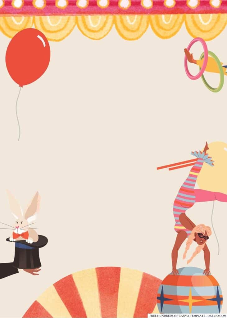 FREE Circus Spectacular Birthday Canva Templates 18
