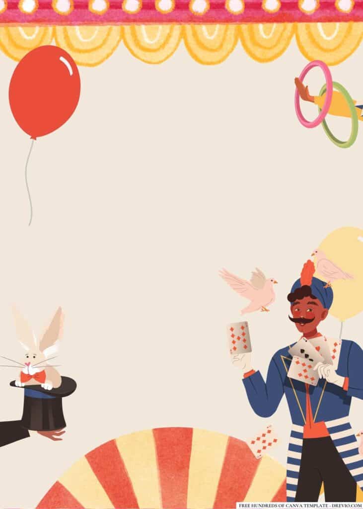 FREE Circus Spectacular Birthday Canva Templates 2