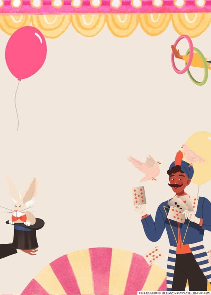 FREE Circus Spectacular Birthday Canva Templates 4