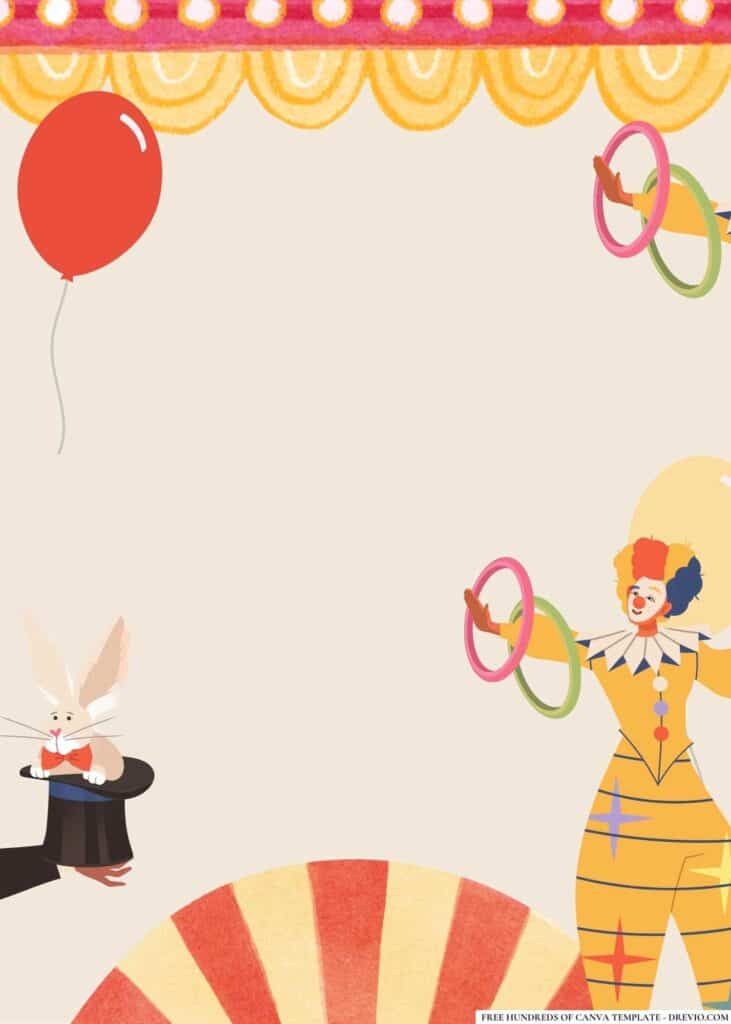 FREE Circus Spectacular Birthday Canva Templates 6