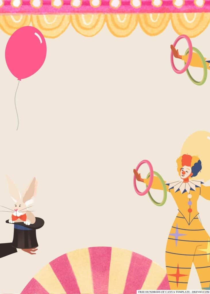 FREE Circus Spectacular Birthday Canva Templates 8