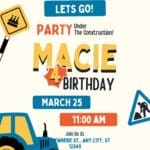 FREE Construction Birthday Invitations: 18+ Editable Canva Templates for 2026