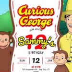 FREE Editable Curious George Birthday Invitations