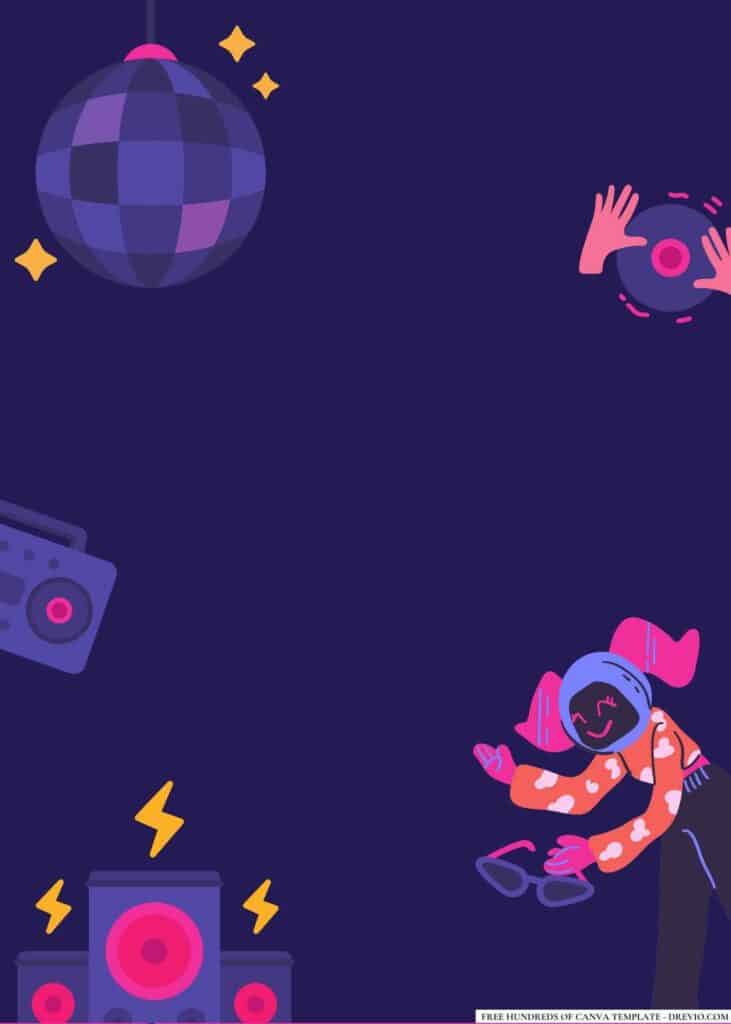 FREE Disco Dance Party Birthday Canva Templates 14