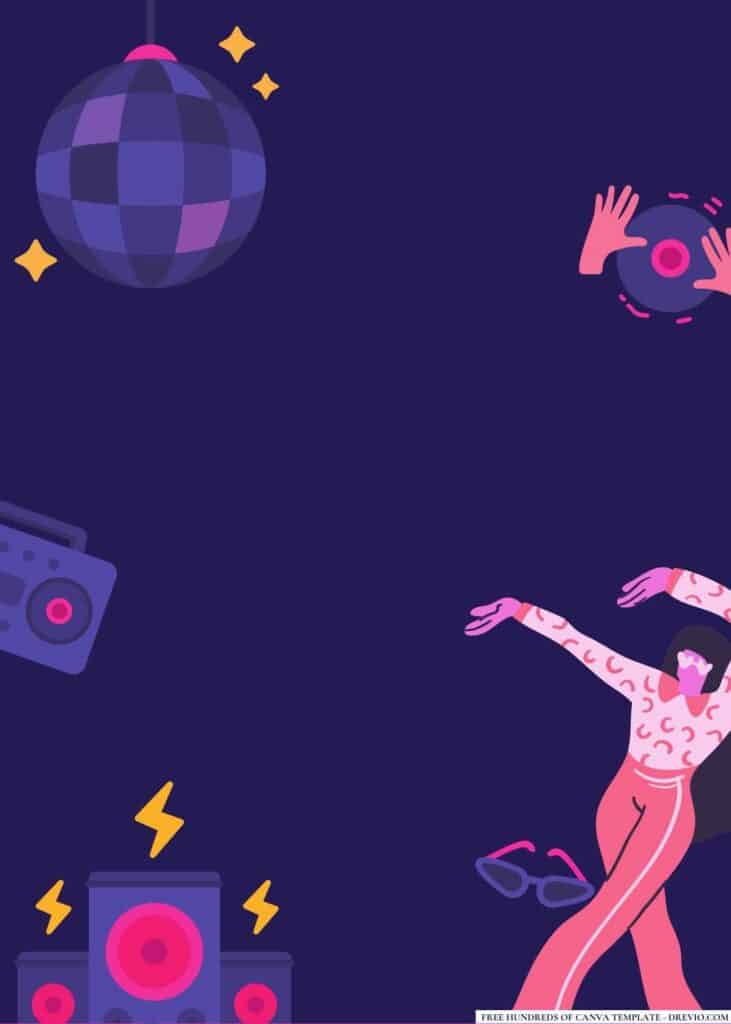 FREE Disco Dance Party Birthday Canva Templates 2