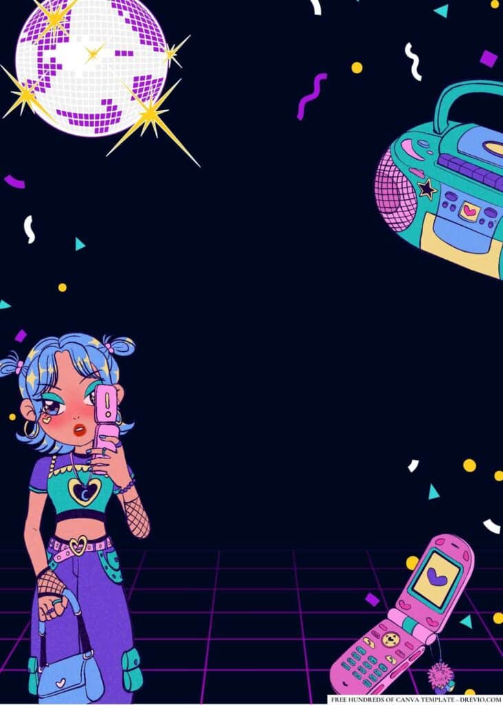 FREE Disco Divas Birthday Canva Templates 10