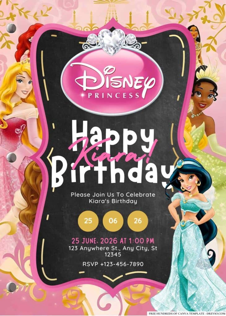 Free Disney Princess Birthday Invitations: