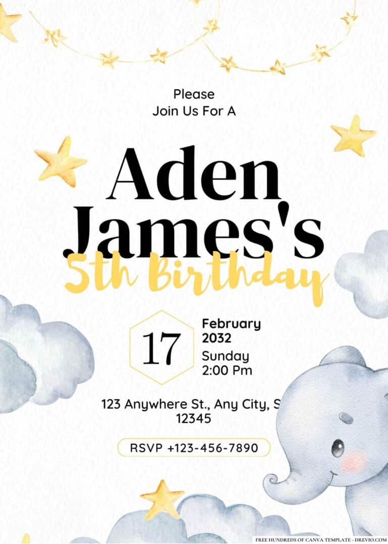 Free Elephant Birthday Invitations: