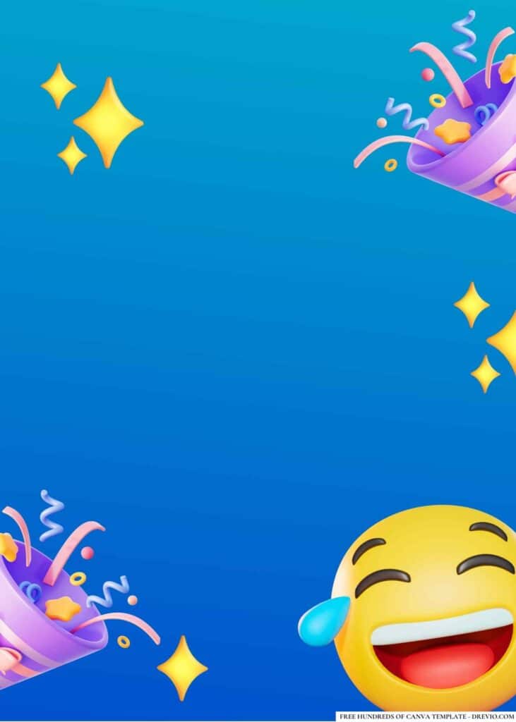 FREE Emoji Extravaganza Birthday Canva Templates 10