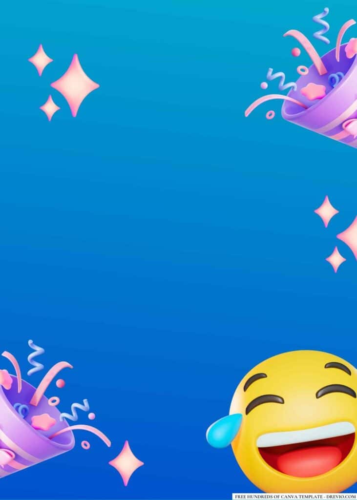 FREE Emoji Extravaganza Birthday Canva Templates 12