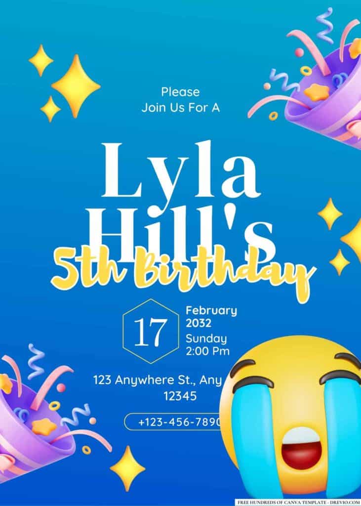 FREE Editable Emoji Birthday Invitations