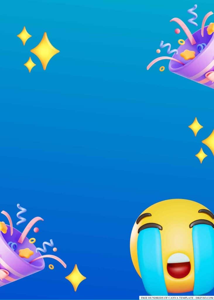 FREE Emoji Extravaganza Birthday Canva Templates 14