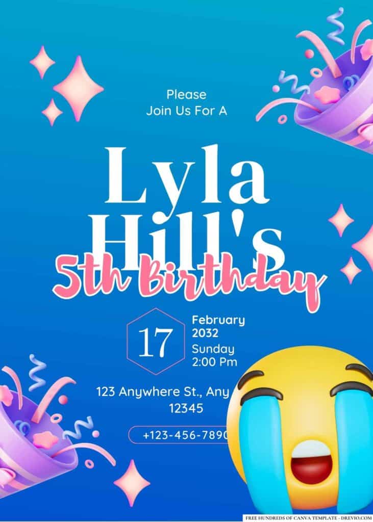 FREE Editable Emoji Birthday Invitations