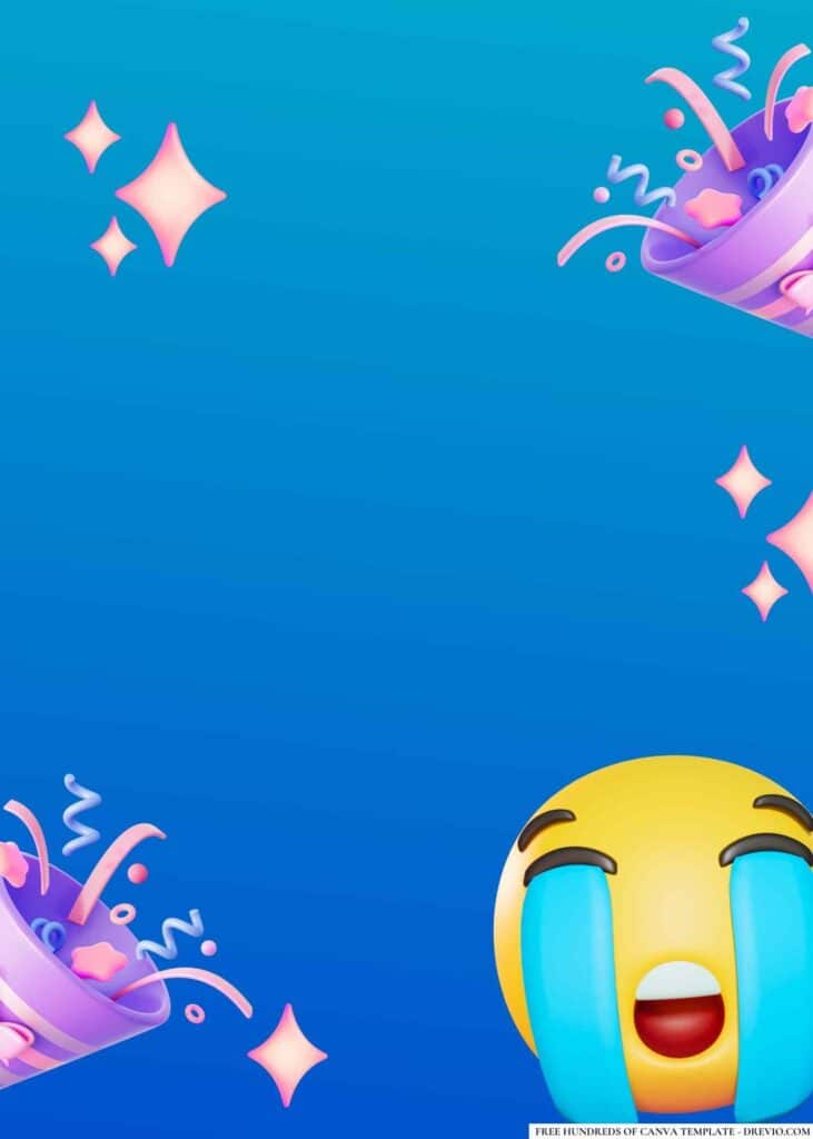 FREE Emoji Extravaganza Birthday Canva Templates 16