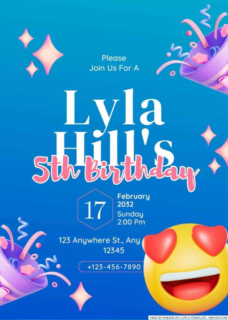 FREE Editable Emoji Birthday Invitations