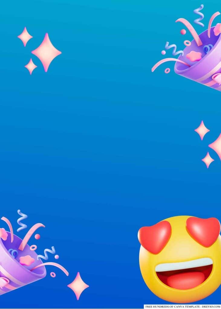 FREE Emoji Extravaganza Birthday Canva Templates 20