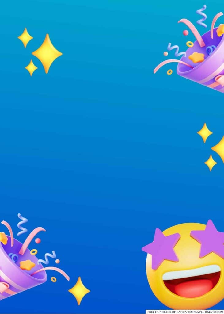 FREE Emoji Extravaganza Birthday Canva Templates 22