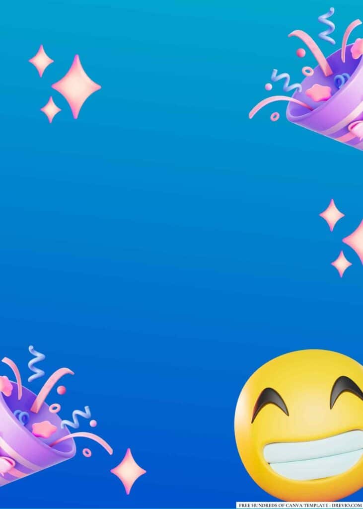 FREE Emoji Extravaganza Birthday Canva Templates 4