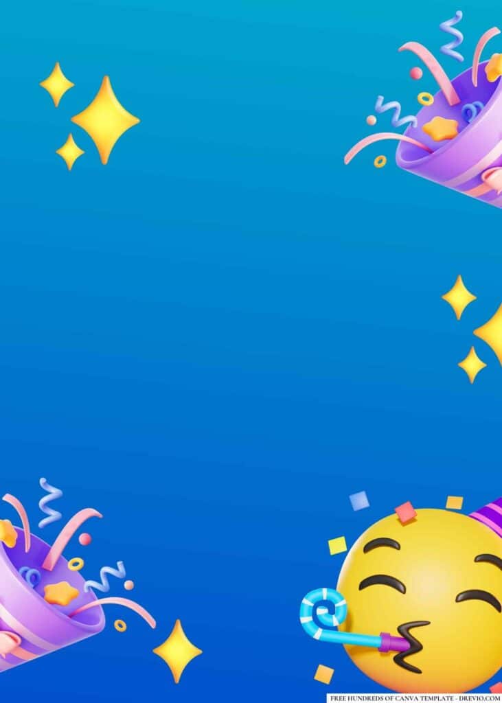 FREE Emoji Extravaganza Birthday Canva Templates 6