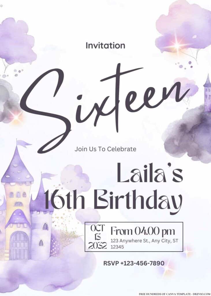 FREE Enchanted Castle Birthday Invitations