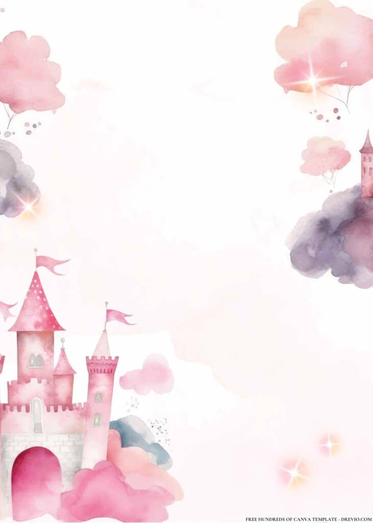 FREE Enchanted Castle Birthday Canva Templates 14