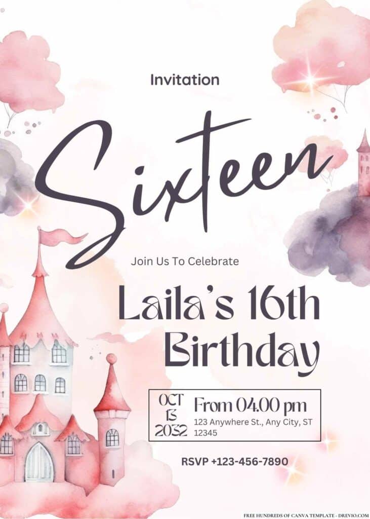 FREE Enchanted Castle Birthday Invitations
