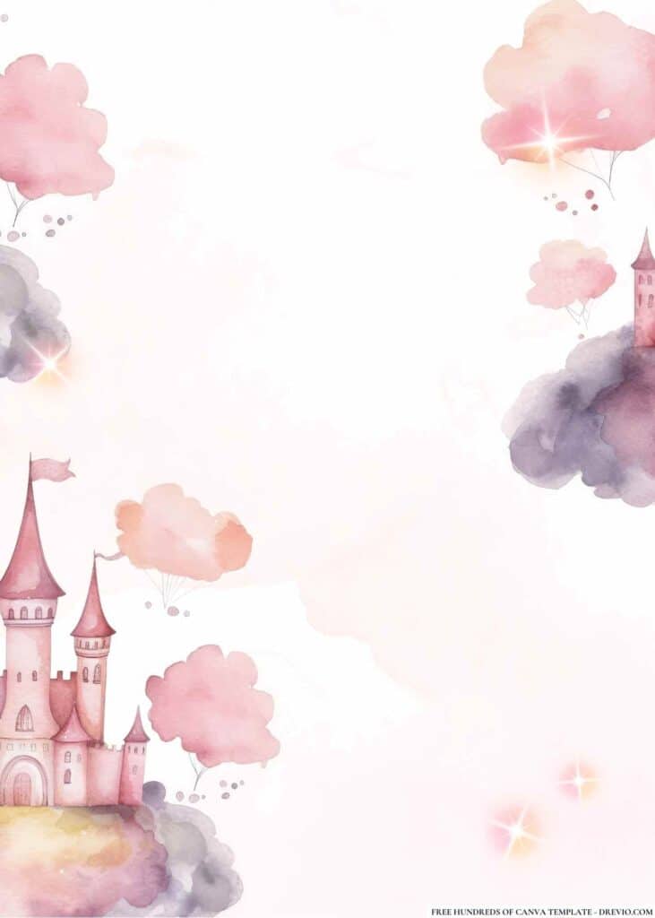 FREE Enchanted Castle Birthday Canva Templates 2