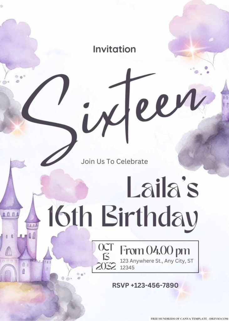 FREE Enchanted Castle Birthday Invitations