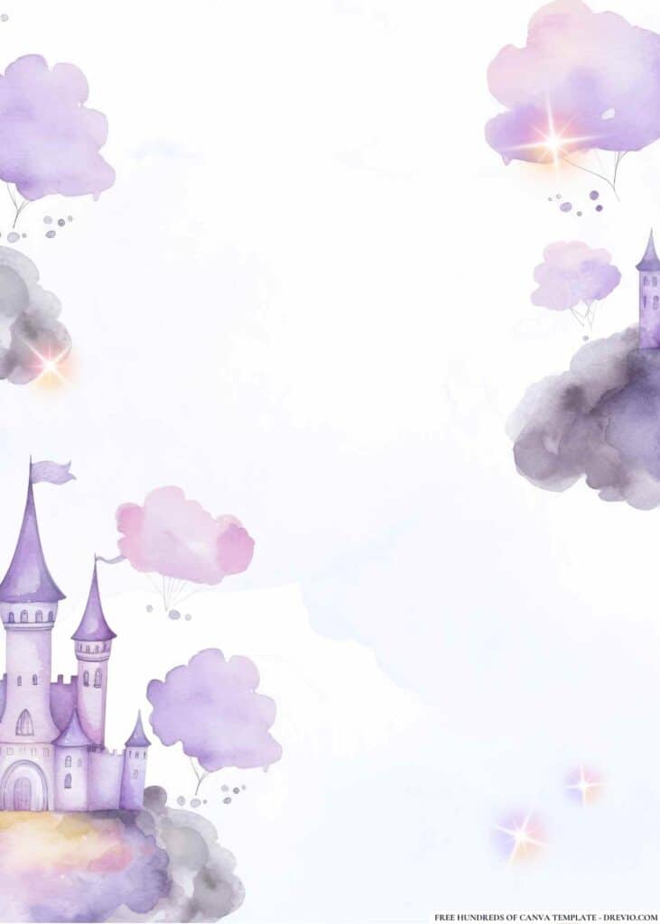 FREE Enchanted Castle Birthday Canva Templates 4