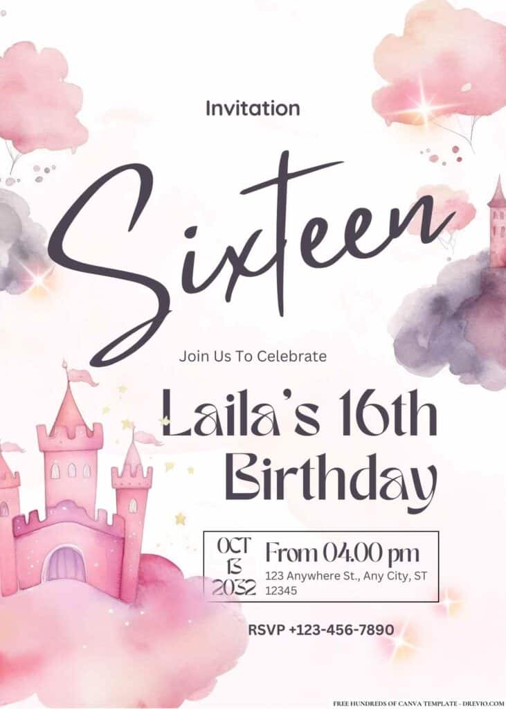 FREE Enchanted Castle Birthday Invitations