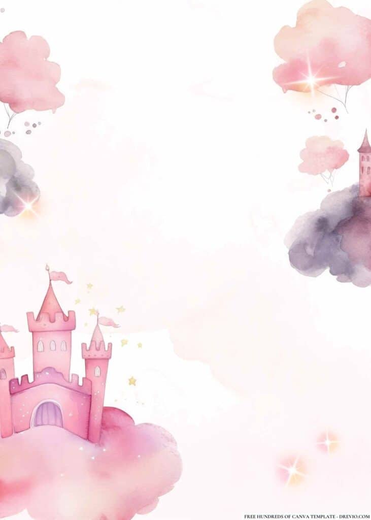 FREE Enchanted Castle Birthday Canva Templates 6