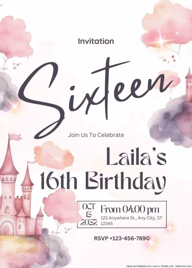 FREE Enchanted Castle Birthday Invitations