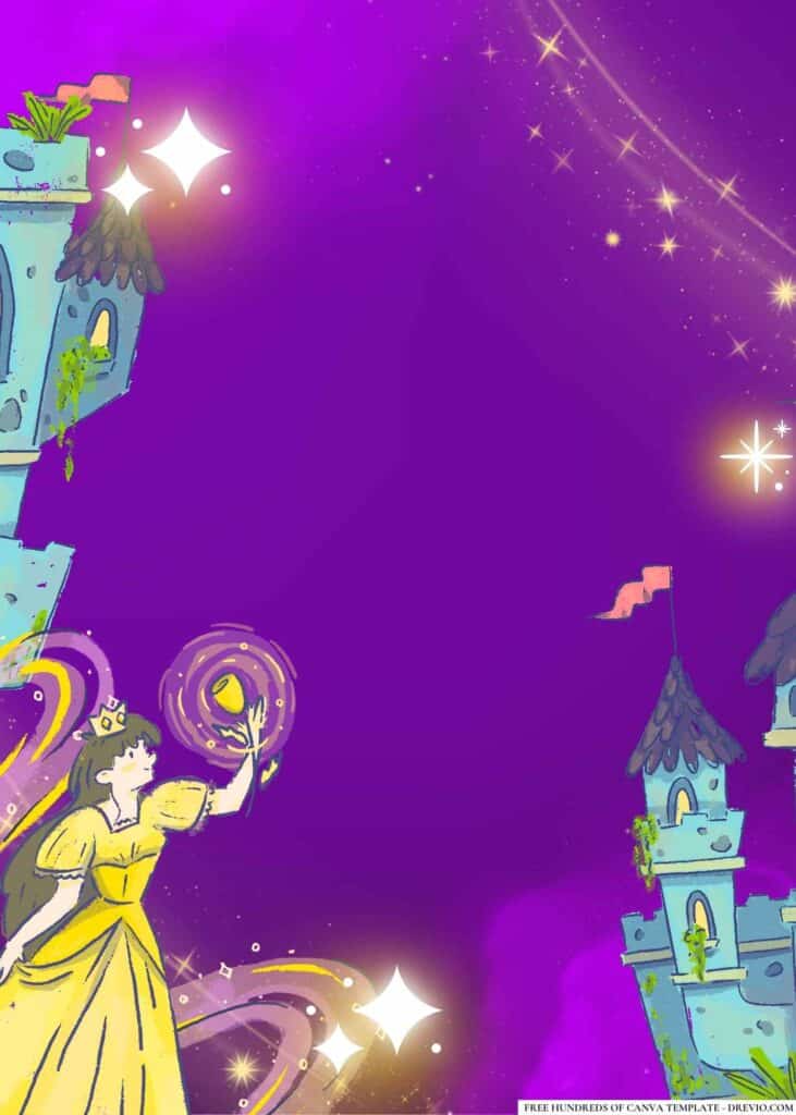 FREE Enchanted Fantasy Birthday Canva Templates 6 1